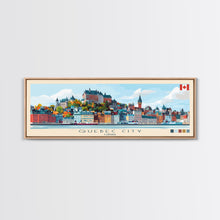 Load image into Gallery viewer, Quebec City, Canada Panoramic Travel Poster Canvas Print, Quebec City, Canada Painting, Canada Art, Quebec City Travel Art, Guest Room Painting