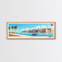 Load image into Gallery viewer, Suez, Egypt Travel Poster Panoramic Canvas Print, Suez, Egypt Painting, Egypt Art, Suez Travel Art, Guest Room Painting