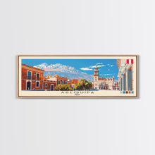 Load image into Gallery viewer, Arequipa, Peru Panoramic Canvas Print, Arequipa, Peru Painting, Peru Art, Arequipa Travel Poster, Travel Art, Guest Room Painting