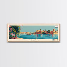 Load image into Gallery viewer, Aswan, Egypt Panoramic Canvas Print, Aswan, Egypt Painting, Egypt Art, Aswan Travel Poster, Travel Art, Housewarming Gift