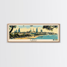 Load image into Gallery viewer, Baku, Azerbaijan Panoramic Canvas Print, Baku, Azerbaijan Painting, Azerbaijan Art, Baku Travel Poster, Travel Art, Living Room Painting