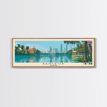 Load image into Gallery viewer, Bangkok, Thailand Panoramic Canvas Print, Bangkok, Thailand Painting, Thailand Art, Bangkok Travel Poster, Travel Art, Living Room Painting