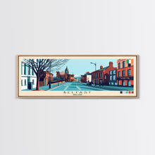 Load image into Gallery viewer, Belfast, Ireland Panoramic Canvas Print, Belfast, Ireland Painting, Ireland Art, Belfast Travel Poster, Travel Art, Vacation Gift