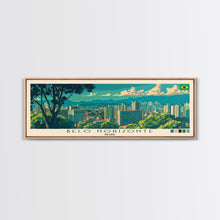 Load image into Gallery viewer, Belo Horizonte, Brazil Panoramic Canvas Print, Belo Horizonte, Brazil Painting, Brazil Art, Belo Horizonte Travel Poster, Travel Art, Guest Room Painting