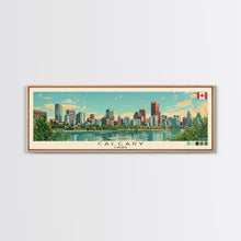 Carregar imagem no visualizador da galeria, Calgary, Canada Panoramic Canvas Print, Calgary, Canada Painting, Canada Art, Calgary Travel Poster, Travel Art, Guest Room Painting