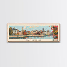 Carregar imagem no visualizador da galeria, Cambridge, England Panoramic Canvas Print, Cambridge, England Painting, England Art, Cambridge Travel Poster, Travel Art, Living Room Painting