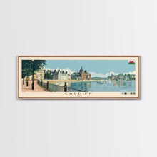 Carregar imagem no visualizador da galeria, Cardiff, Wales Panoramic Canvas Print, Cardiff, Wales Painting, Wales Art, Cardiff Travel Poster, Travel Art, Guest Room Painting