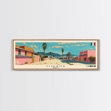 Load image into Gallery viewer, Tijuana, Mexico Panoramic Canvas Print, Tijuana, Mexico Painting, Mexico Art, Tijuana Travel Poster, Travel Art, Housewarming Gift