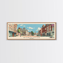 Load image into Gallery viewer, Worcester, England Panoramic Canvas Print, Worcester, England Painting, England Art, Worcester Travel Poster, Travel Art, Guest Room Painting