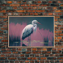 Load image into Gallery viewer, Beautiful stork watercolor, framed canvas print