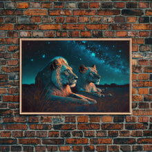 Load image into Gallery viewer, Boss Couple, Lion Art, Framed Canvas Print