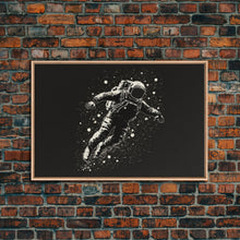 Carregar imagem no visualizador da galeria, Adrift - Astronaut Lost In Space - Framed Canvas Print - Black and White Space Art