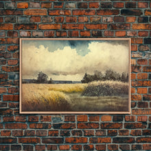 Load image into Gallery viewer, Subdued Watercolor Wall Art, Framed Canvas Print, Muted Moody Minimalist Boho Style Wall Art, Guest Room, Above Bed Art, Above Sofa Wall Art