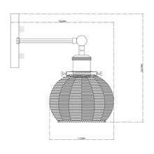 Carregar imagem no visualizador da galeria, 1-Light Traditional Rattan Golden Wall Sconce Light