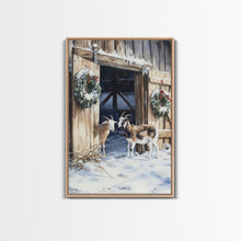 Cargar imagen en el visor de la galería, Cute Goats In The Winter, Rustic Farmhouse Wall Art, Holiday Gift, Gallery Wall Decor, Winter Vibes, Christmas 2024 Wall Art