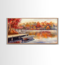 Load image into Gallery viewer, Autumn's Reflections - holiday decor, watercolor Christmas, Christmas wall art, winter wall art, holiday art gift