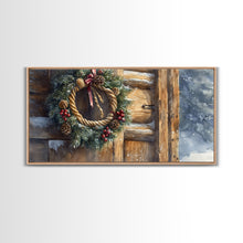 Load image into Gallery viewer, Christmas door decor, rustic Christmas decor, canvas print, Christmas decor wood, Christmas wall decor, holiday wall art