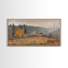 Load image into Gallery viewer, Early American Style Landscape Painting, Framed Canvas Print, Christmas Holiday Wall Art for Seasonal Winter Decor