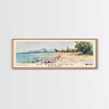 Load image into Gallery viewer, An Bang Beach, Hoi An, Vietnam Watercolor Beach Print, Vacation Gift, Hoi An, Vietnam Wall Art, Framed Canvas Print, Framed Beach Painting
