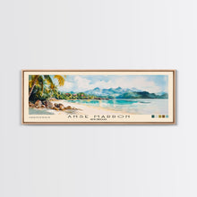 Load image into Gallery viewer, Anse Marron, Seychelles Watercolor Print, Vacation Gift, Seychelles Wall Art, Beach Painting, Beach Decor, Large Wall Art, Wood Frame Art