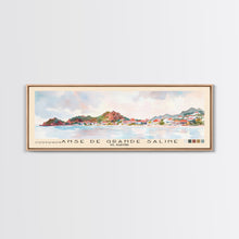 Load image into Gallery viewer, Anse de Grande Saline, St. Barths Watercolor Print, Vacation Gift, St. Barths Wall Art, Beach Painting, Beach Decor, Large Wall Art, Wood Frame Art