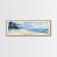 Load image into Gallery viewer, Bávaro Beach, Dominican Republic Watercolor Beach Print, Vacation Gift, Dominican Republic Wall Art, Framed Canvas Print, Framed Beach Painting