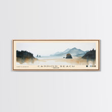 Carregar imagem no visualizador da galeria, Cannon Beach, Oregon Watercolor Beach Print, Vacation Gift, Oregon Wall Art, Framed Canvas Print, Framed Beach Painting