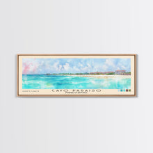 Cargar imagen en el visor de la galería, Cayo Paraiso, Dominican Republic Watercolor Beach Print, Vacation Gift, Dominican Republic Wall Art, Framed Canvas Print, Framed Beach Painting