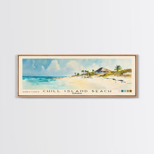 Cargar imagen en el visor de la galería, Chill Island Beach, Bahamas Watercolor Beach Print, Vacation Gift, Bahamas Wall Art, Framed Canvas Print, Framed Beach Painting
