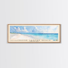 Load image into Gallery viewer, Cruise Center Beach, Turks and Caicos Watercolor Print, Vacation Gift, Turks and Caicos Wall Art, Beach Painting, Beach Decor, Large Wall Art, Wood Frame Art