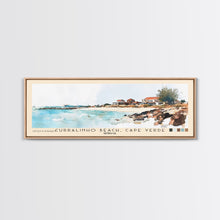 Load image into Gallery viewer, Curralinho Beach, Cape Verde, Senegal Watercolor Print, Vacation Gift, Senegal Wall Art, Beach Painting, Beach Decor, Large Wall Art, Wood Frame Art