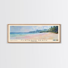 Carregar imagem no visualizador da galeria, Flamenco Beach, Puerto Rico Watercolor Beach Print, Vacation Gift, Puerto Rico Wall Art, Framed Canvas Print, Framed Beach Painting