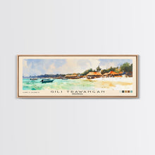 Carregar imagem no visualizador da galeria, Gili Trawangan, Indonesia Watercolor Beach Print, Vacation Gift, Indonesia Wall Art, Framed Canvas Print, Framed Beach Painting