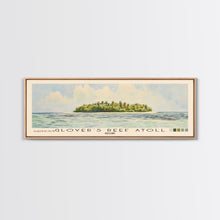 Load image into Gallery viewer, Glover’s Reef Atoll, Belize Watercolor Beach Print, Vacation Gift, Belize Wall Art, Beach Painting, Beach Decor, Beach Painting