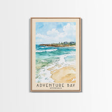 Carregar imagem no visualizador da galeria, Adventure Bay, Australia Watercolor Beach Print, Vacation Gift, Australia Wall Art, Framed Canvas Print, Framed Beach Painting