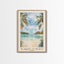 Load image into Gallery viewer, Alaçatı 11 Beach, Turkey Watercolor Beach Print, Vacation Gift, Turkey Wall Art, Beach Painting, Beach Decor, Beach Painting