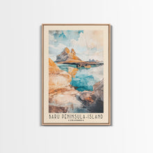 Load image into Gallery viewer, Barú Peninsula-Island, Colombia Watercolor Beach Print, Vacation Gift, Colombia Wall Art, Beach Painting, Beach Decor, Beach Painting