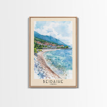 Load image into Gallery viewer, Beidaihe, China Watercolor Beach Print, Vacation Gift, China Wall Art, Framed Canvas Print, Framed Beach Painting