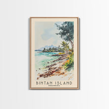 Carregar imagem no visualizador da galeria, Bintan Island, Indonesia Watercolor Beach Print, Vacation Gift, Indonesia Wall Art, Framed Canvas Print, Framed Beach Painting