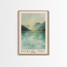 Load image into Gallery viewer, Bocas del Toro , Panamá Watercolor Beach Print, Vacation Gift, Panamá Wall Art, Framed Canvas Print, Framed Beach Painting