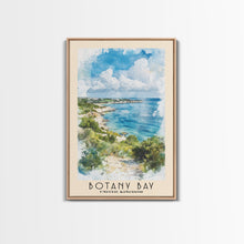 Load image into Gallery viewer, Botany Bay, United Kingdom Watercolor Print, Vacation Gift, United Kingdom Wall Art, Beach Painting, Beach Decor, Large Wall Art, Wood Frame Art