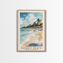 Load image into Gallery viewer, Bávaro Beach, Dominican Republic Watercolor Beach Print, Vacation Gift, Dominican Republic Wall Art, Framed Canvas Print, Framed Beach Painting