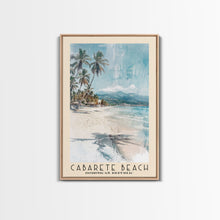 Load image into Gallery viewer, Cabarete Beach, Dominican Republic Watercolor Print, Vacation Gift, Dominican Republic Wall Art, Beach Painting, Beach Decor, Large Wall Art, Wood Frame Art