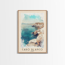 Load image into Gallery viewer, Cabo Blanco, Peru Watercolor Beach Print, Vacation Gift, Peru Wall Art, Beach Painting, Beach Decor, Beach Painting