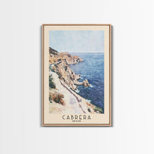 Carregar imagem no visualizador da galeria, Cabrera, Spain Watercolor Beach Print, Vacation Gift, Spain Wall Art, Framed Canvas Print, Framed Beach Painting