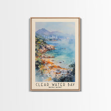 Cargar imagen en el visor de la galería, Clear Water Bay, Hong Kong Watercolor Beach Print, Vacation Gift, Hong Kong Wall Art, Framed Canvas Print, Framed Beach Painting