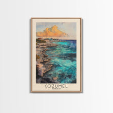 Load image into Gallery viewer, Cozumel, Mexico Watercolor Print, Vacation Gift, Mexico Wall Art, Beach Painting, Beach Decor, Large Wall Art, Wood Frame Art