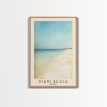 Load image into Gallery viewer, Diani Beach, Kenya Watercolor Beach Print, Vacation Gift, Kenya Wall Art, Framed Canvas Print, Framed Beach Painting