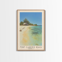 Cargar imagen en el visor de la galería, Fort Clarence Beach, Jamaica Watercolor Beach Print, Vacation Gift, Jamaica Wall Art, Framed Canvas Print, Framed Beach Painting