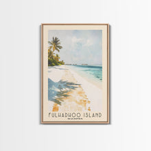 Load image into Gallery viewer, Fulhadhoo Island, Maldives Watercolor Beach Print, Vacation Gift, Maldives Wall Art, Beach Painting, Beach Decor, Beach Painting